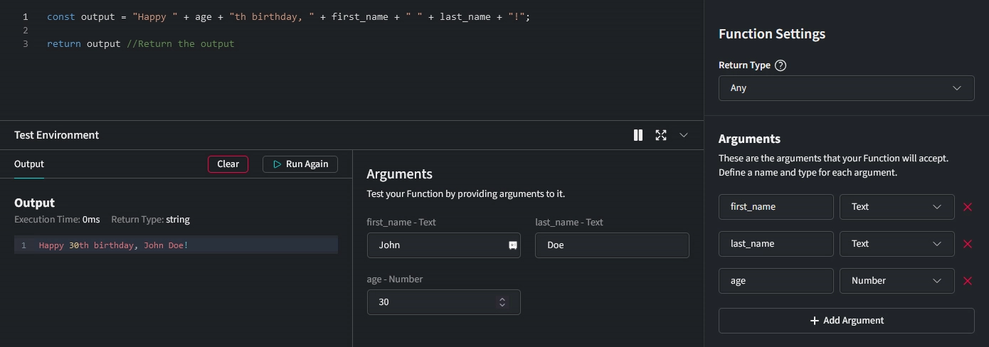 Functions Arguments